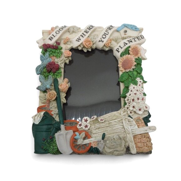 FLORAL Garden Photo Picture FRAME Resin 3D Bloom Where You're Planted - Picture 2 of 11